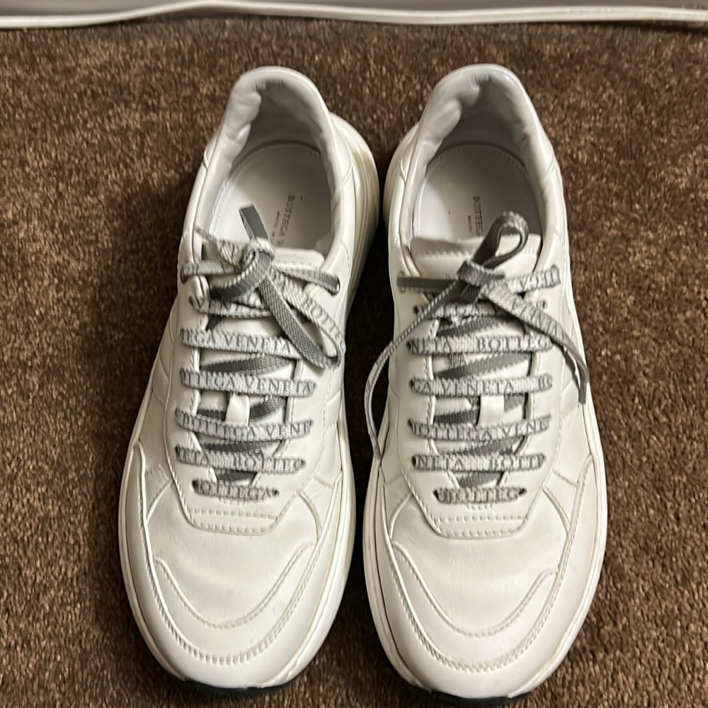 Bottega Veneta White and Gray Sneakers